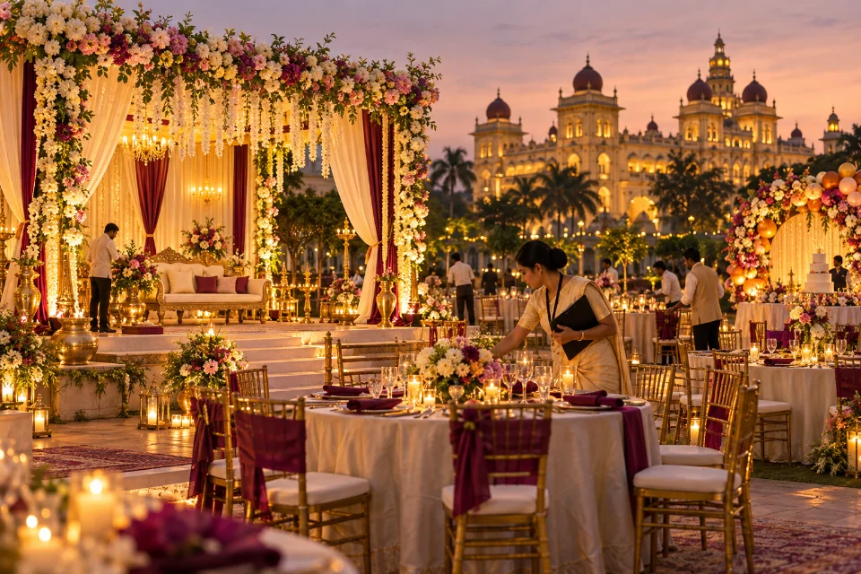 Elegant venue prepared for an event